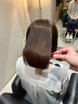 ミディアム カラー 脱白髪染め美容師 竹内涼乃のヘアスタイル