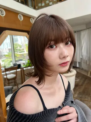 ミディアム カラー 望月威吹/表参道/レ イヤー/似合わせのヘアスタイル