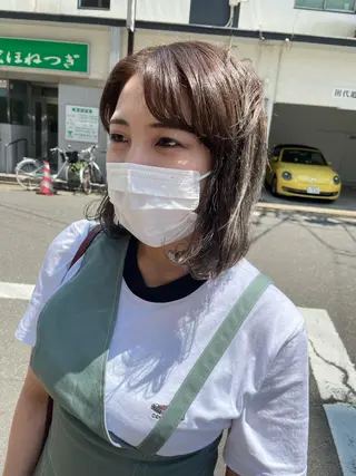 ミディアム 高橋 みく/ minim 暖色のヘアスタイル