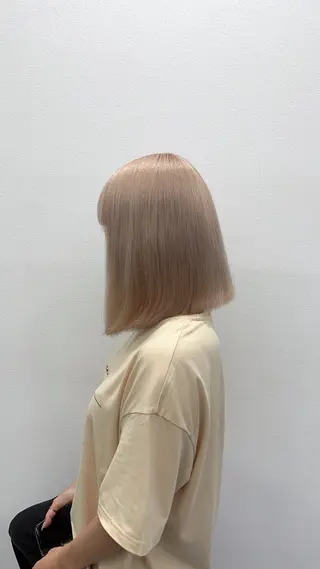 ショート カラー ヘアアレンジ 🐹ブリーチ/ボブ /韓国ヘア/蓮🐹のヘアスタイル