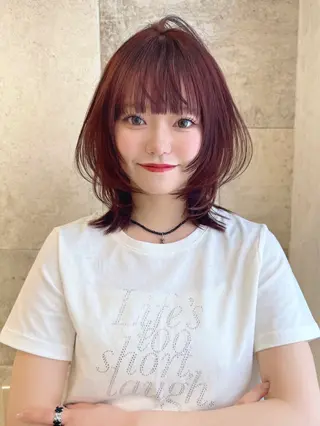 ミディアム カラー 荻野 峻輔/レイヤー /韓国ヘア/艶カラーのヘアスタイル