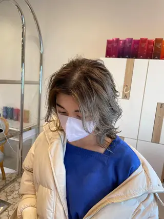 ミディアム カラー 似合わせスタイル 岡田勇哉のヘアスタイル