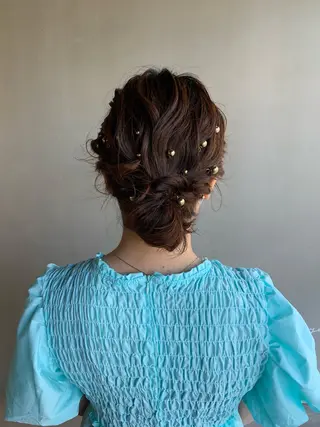 ミディアム ヘアアレンジ ブリーチ/アレンジ 天満/chihiroのヘアスタイル