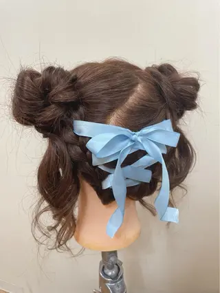 セミロング ヘアアレンジ ヘアセット🎀耳つぼ 👂💎MONAMIのヘアスタイル