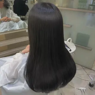 ロング 🫧オリーブ/赤み消 し/暗髪🫧野本麗奈のヘアスタイル