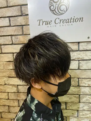 カラー メンズ 🍑🧋ハイトーン 暖色カラーlucaのヘアスタイル