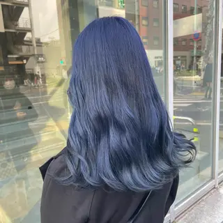 セミロング カラー ワインレッド 🍒KAHOのヘアスタイル