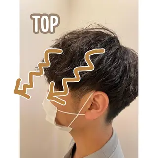 ショート パーマ メンズ 🪽羽エク/Ash 店長/折目奈央🪽のヘアスタイル