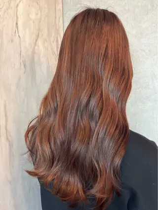 ロング Loom.by Sea【新宿】所属・暖色カラー/新宿/韓 国風レイヤー鮫島志穂のヘアスタイル