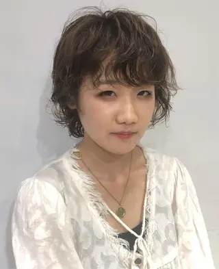 ショート カラー パーマ spooopy所属・🕊大垣 めぐみ🕊のヘアスタイル