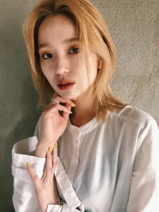 ミディアム カラー パーマ/レイヤー 岩山丈一郎のヘアスタイル