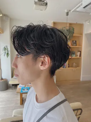 ミディアム メンズ ‪🌿パーマ大好評 メンズヘア🌿ワタルのヘアスタイル