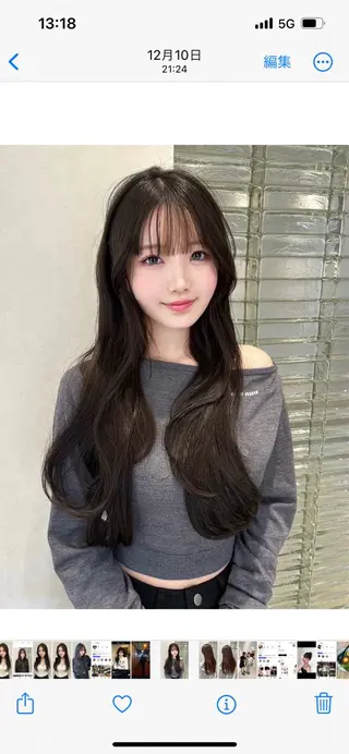 ロング カラー ヘアアレンジ メンズ Salowin原宿ash所属・‎透明感×艶髪 ‎🫒maki🎀のヘアスタイル