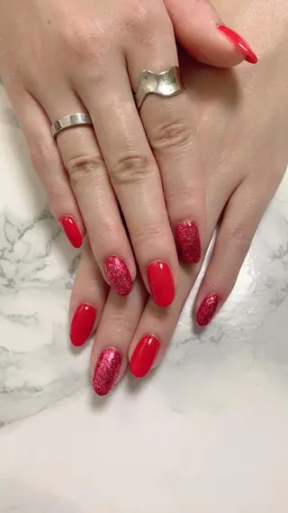 ネイル はな💎ネイル ワンホン、長さ出しのネイルデザイン