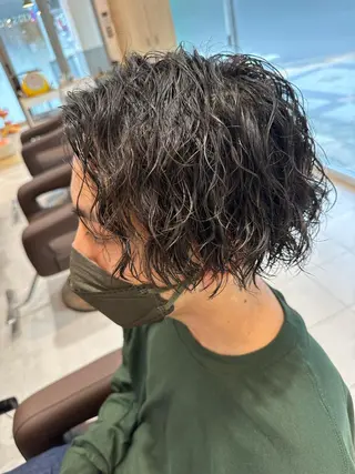 ミディアム パーマ メンズ 💈メンズ特化 美容師サキ💈のヘアスタイル