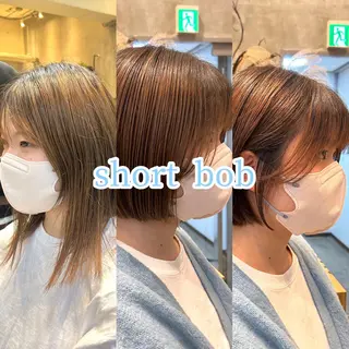 ショート ボブ・レイヤー 田中 励也のヘアスタイル