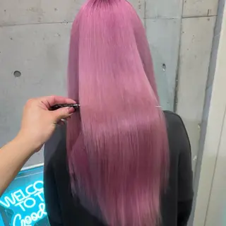 セミロング カラー ✨ブリーチ支持No1 複雑履歴修正/舘岡のヘアスタイル