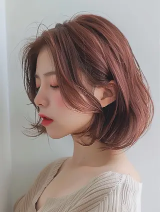 ミディアム カラー 小山洋次/阪急茨木/ 透明感カラーショートのヘアスタイル