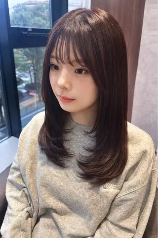 セミロング saki♡ レイヤーカット♡八柱のヘアスタイル