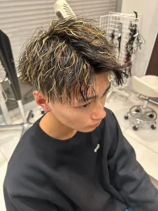 カラー パーマ メンズ hair&make  EARTH所属・田中 龍瑠のヘアスタイル