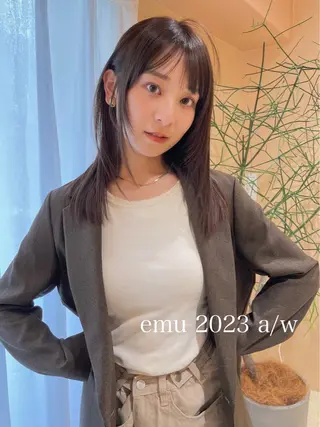 セミロング カラー 長井 徹行のヘアスタイル