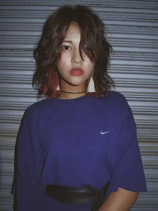 ミディアム カラー レイヤーカット/ パーマ/鎌田実奈歩のヘアスタイル