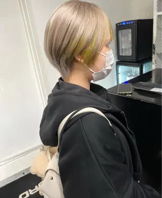 ショート カラー パーマ ヘアアレンジ メンズ キッズ nico TOKYO 渋谷所属・ブリーチ　ハイトーン 特化🌈フジタハルキのヘアスタイル