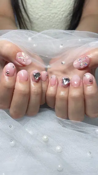 ネイル 🎀藤沢ガーリーネイ ル/長さ出し🎀のネイルデザイン