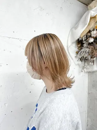 ショート カラー ヘアアレンジ Noele hair atelier(ノエルヘアアトリエ)所属・北上ゆい/個性派/ ナチュラルアレンジのヘアスタイル