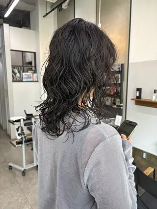 セミロング カラー パーマ nao/福岡美容室 パーマ/ボブパーマのヘアスタイル