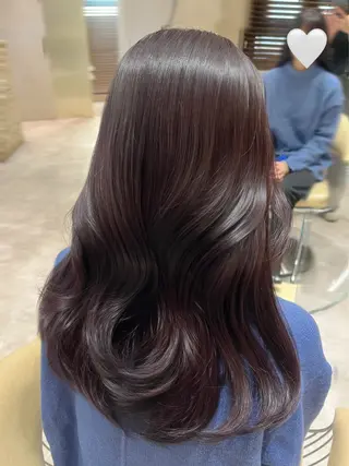 セミロング カラー 顔周りカット/ 透明感カラー/ユナのヘアスタイル