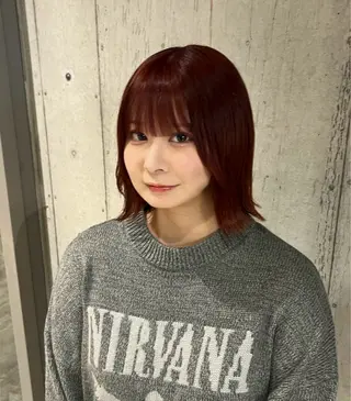 セミロング 透明感/血色カラー/ 似合せレイヤー/ゆいのヘアスタイル