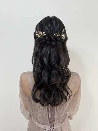 セミロング ヘアアレンジ ヘアセットサロン /上坪愛美のヘアスタイル