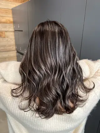 セミロング 🇺🇸ハイライト特 化美容師🇺🇸漆沢のヘアスタイル