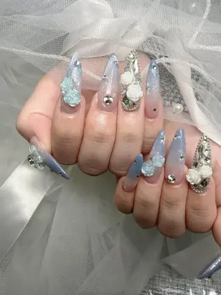 ロング パーマ 波 なみのネイルデザイン