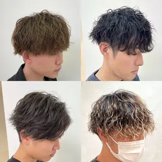 パーマ メンズ ユージ ✂︎ パーマ＆ハイトーンのヘアスタイル