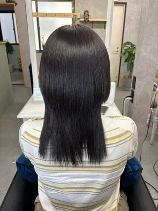 ミディアム ulu by dot.所属・かがみはやと 髪質改善/縮毛矯正のヘアスタイル