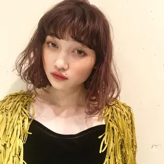 ミディアム カラー スナコザワ レナのヘアスタイル
