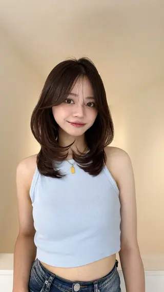 ミディアム 平成ギャル×韓国 mix💖MIKUのヘアスタイル