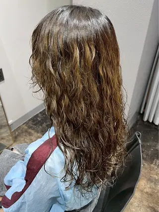 ロング パーマ ハイトーン/韓国風/ 艶髪/吉祥寺のヘアスタイル