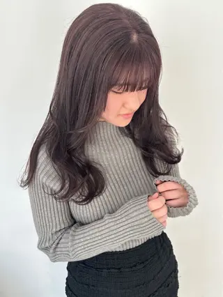 セミロング カラー ヘアアレンジ 黒阪 なみのヘアスタイル