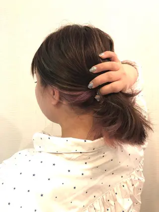ミディアム カラー 平川 友希子のヘアスタイル