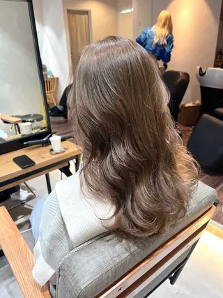 セミロング カラー 艶ボブ🤎ボブパーマ 透明感カラー\メンズのヘアスタイル