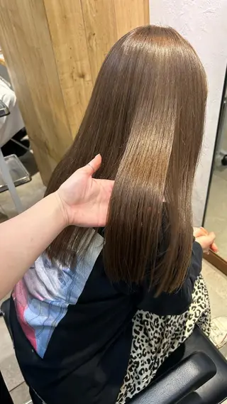 セミロング カラー じゅわっと暖色カラー 🍊Moemiのヘアスタイル