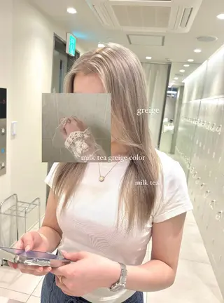 セミロング カラー 透明感カラー・レイヤ ー🎀amika🎀のヘアスタイル