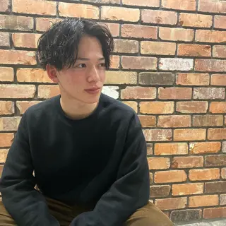 ショート パーマ メンズ HIRO GINZApremium barber新宿所属・星野 真のヘアスタイル