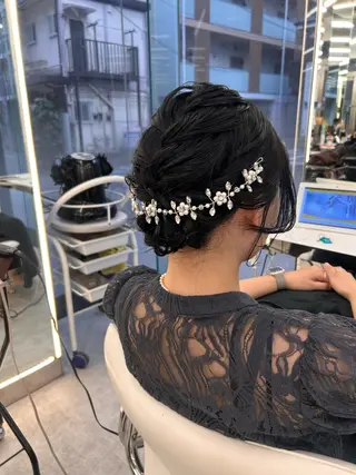 セミロング ヘアアレンジ はるか/ブリーチカラ ー/ヘアアレンジ🤍のヘアスタイル