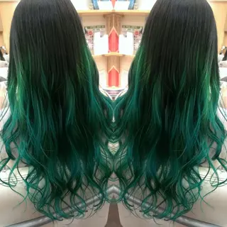 ロング カラー 植田 /エクステ /ブリーチ/髪質改善のヘアスタイル