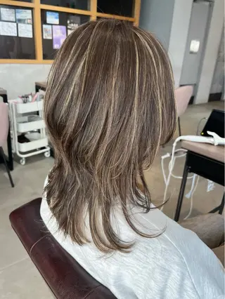ミディアム AKARI🌟ボブ/ ハイライト/似合わせのヘアスタイル