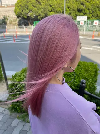 セミロング カラー mimiiy梅田 中崎町ハイトーンのヘアスタイル